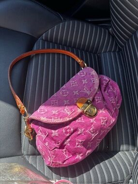 Louis Vuitton Pink Denim Mini Pleaty Bag